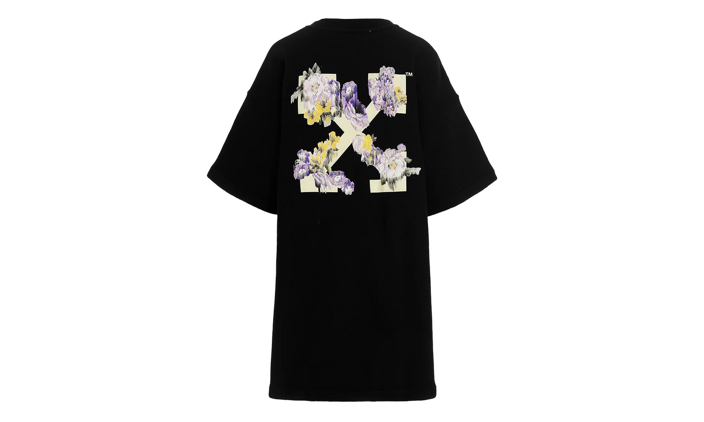 Flower Arrow Snap Tee Sweater Dress WMNS "Black" OWDB335F22JER0014084