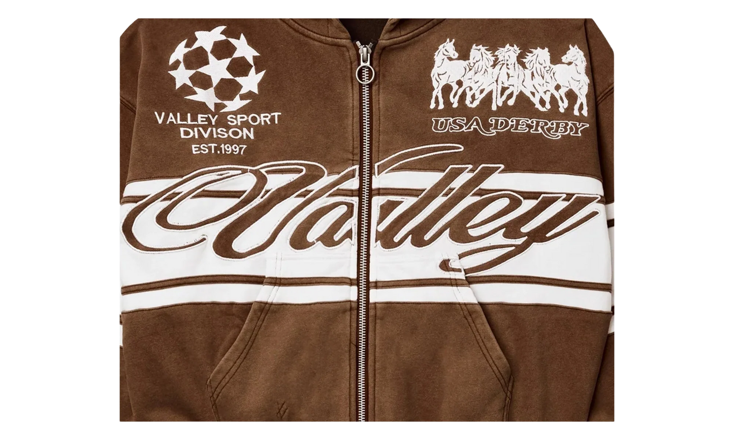 Cursive Zip-Up "Brown" VAL38