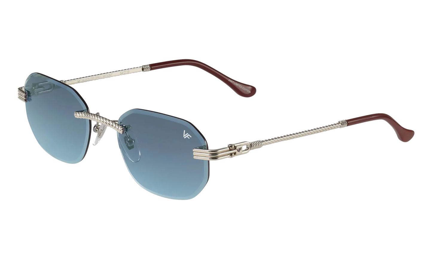 Hustler Rimless Drill Mount 24KT "White Gold / Grape Blue" DMHU2 0053 42A7
