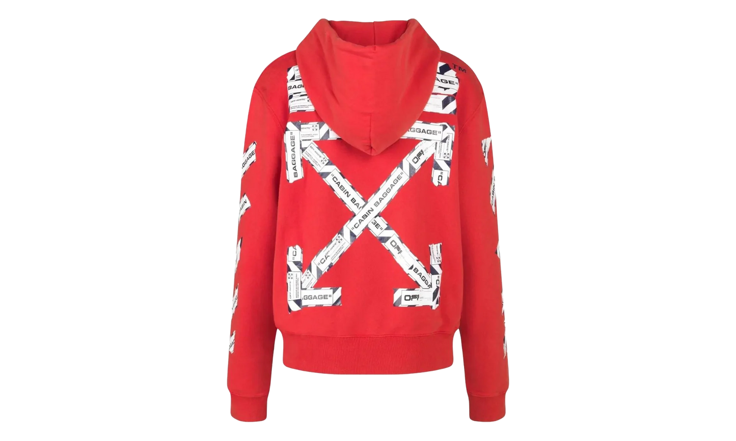 Airport Tape Diag Hoodie "Red" OMBB034G20FLE0172584