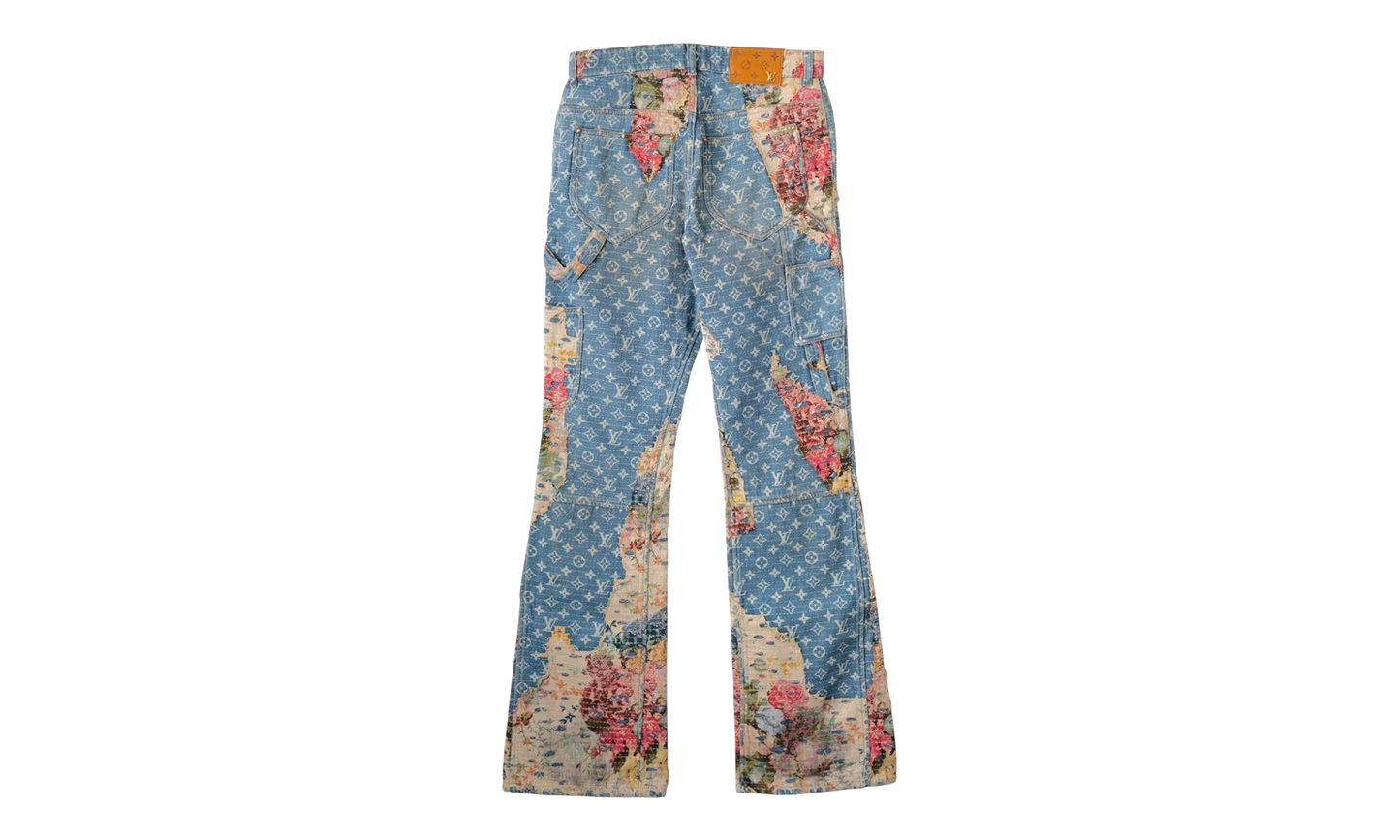 Floral Destroyed Carpenter Jeans "Indigo" LSFDCJI