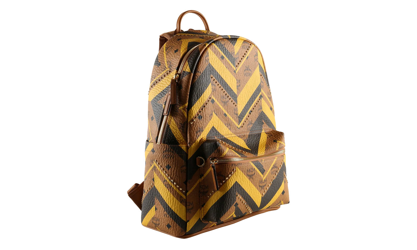 Medium Stark Mega Monogram Backpack in Visetos "Cognac" MMKFAVE03CO001