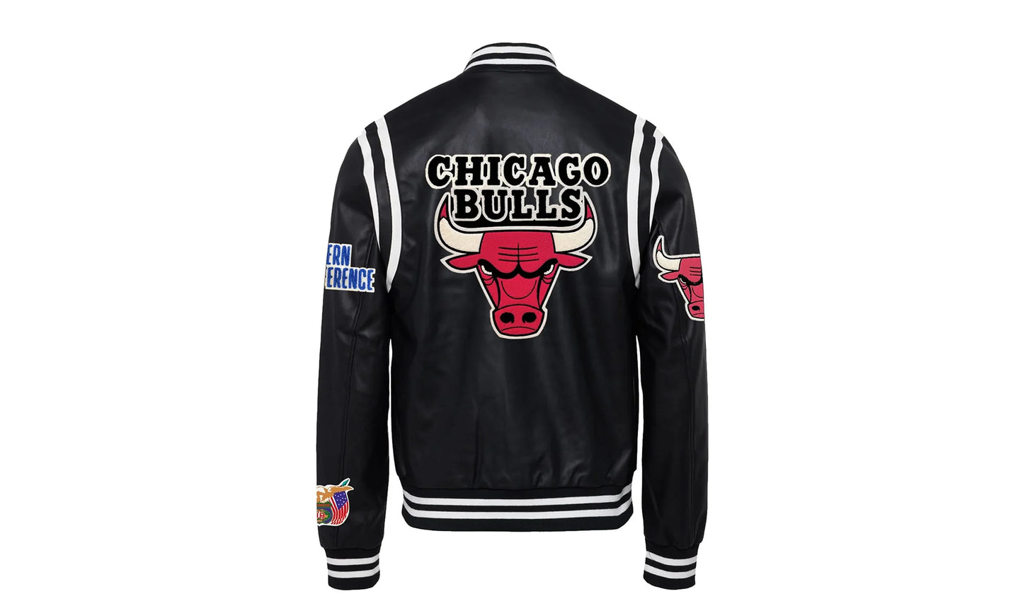 Chicago Bulls Vegan Leather Jacket "Black" NBA CHI BUL 103
