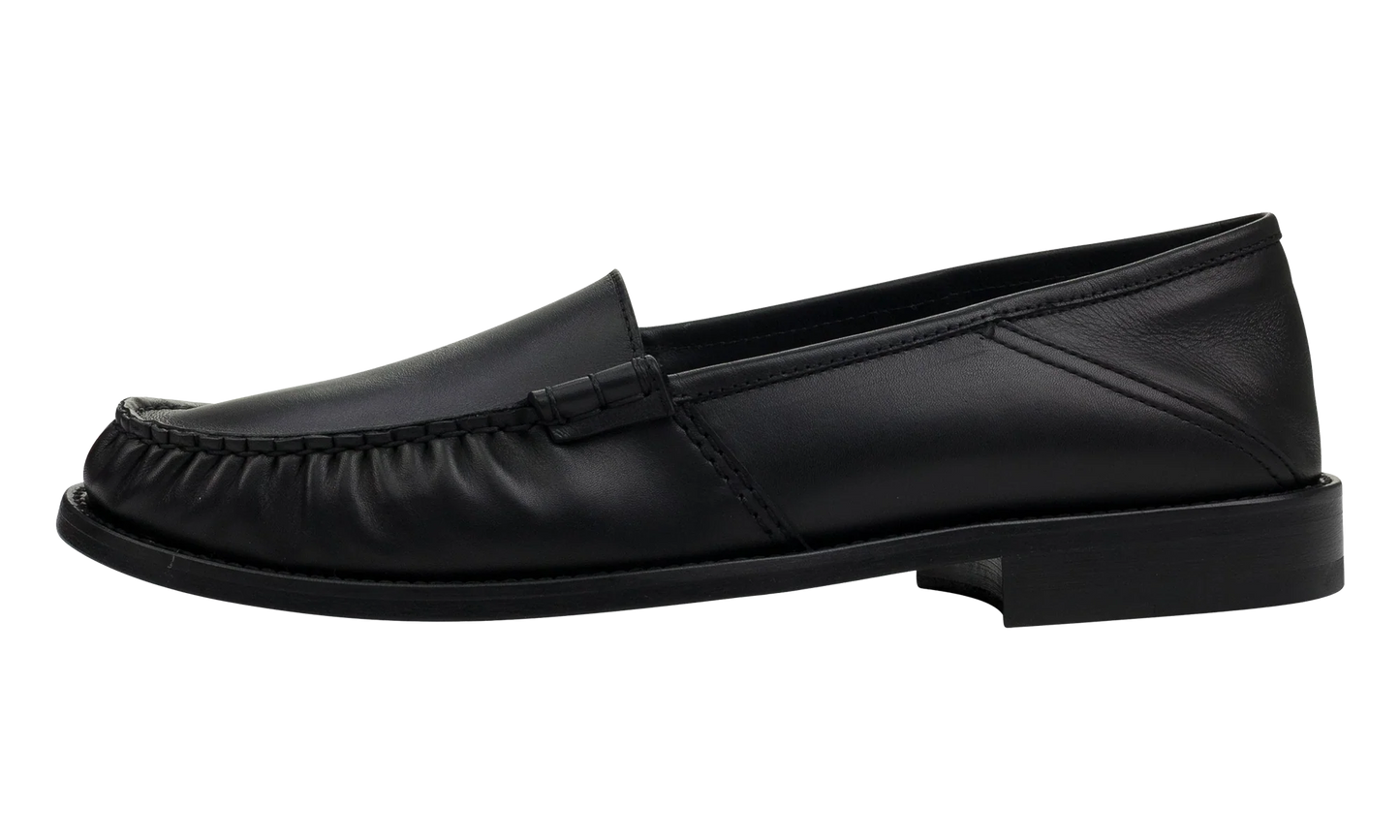 Rhude Black Gathered Slip On Loafers "Black" RHSS22FO16040377