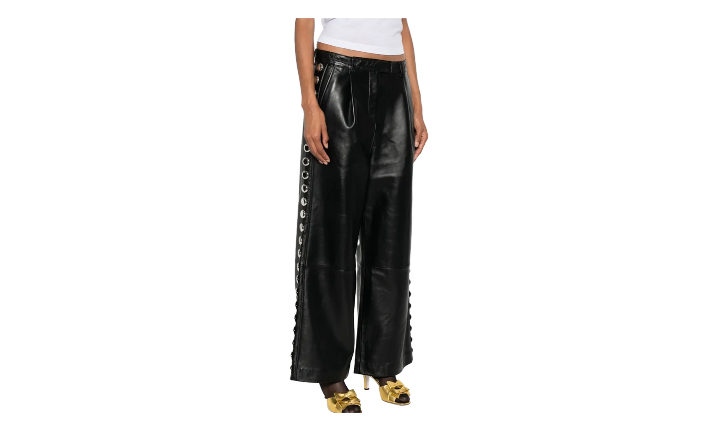 Studded Leather Trousers "Black" VAQ10P001