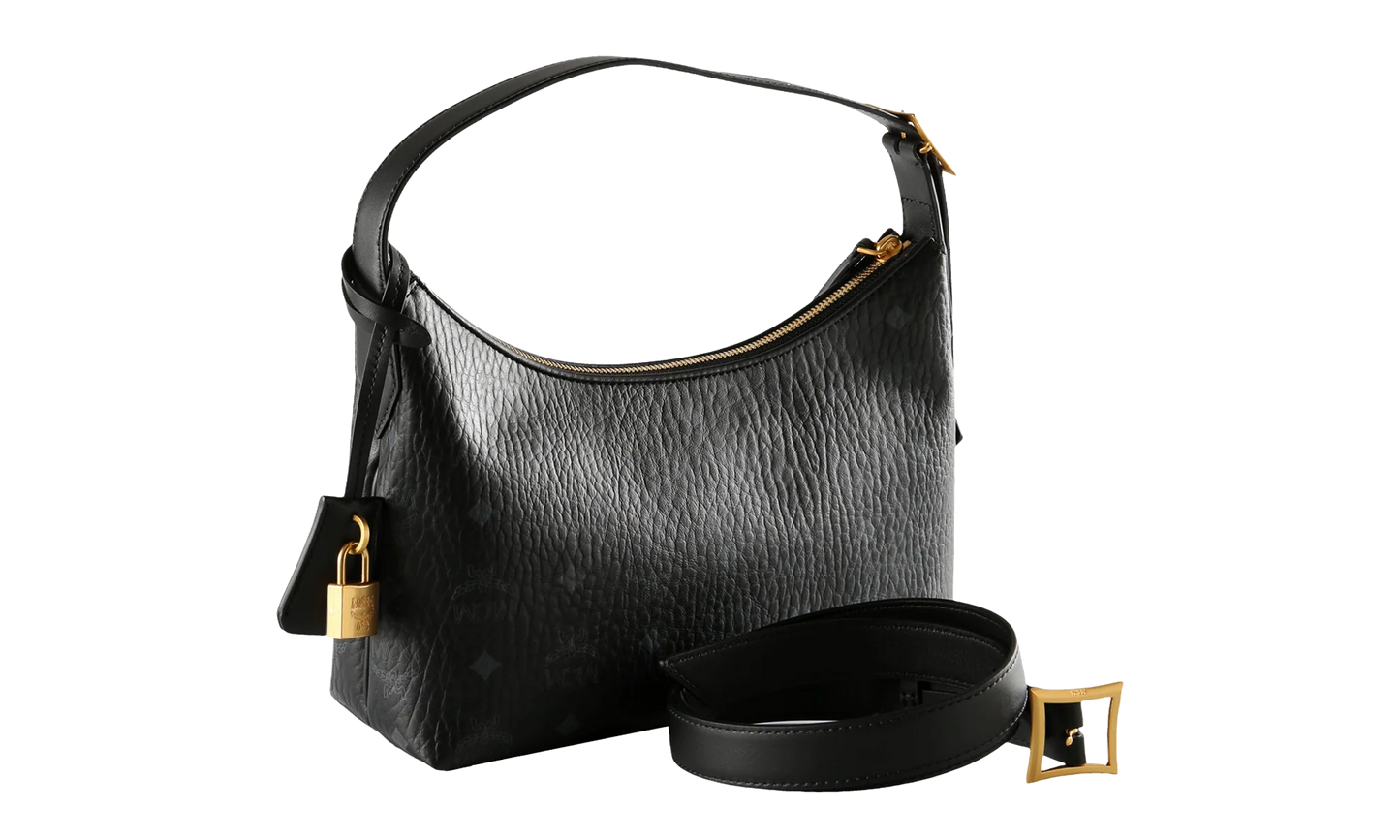 Small Aren Hobo in Visetos "Black" MWHESTA01BK001