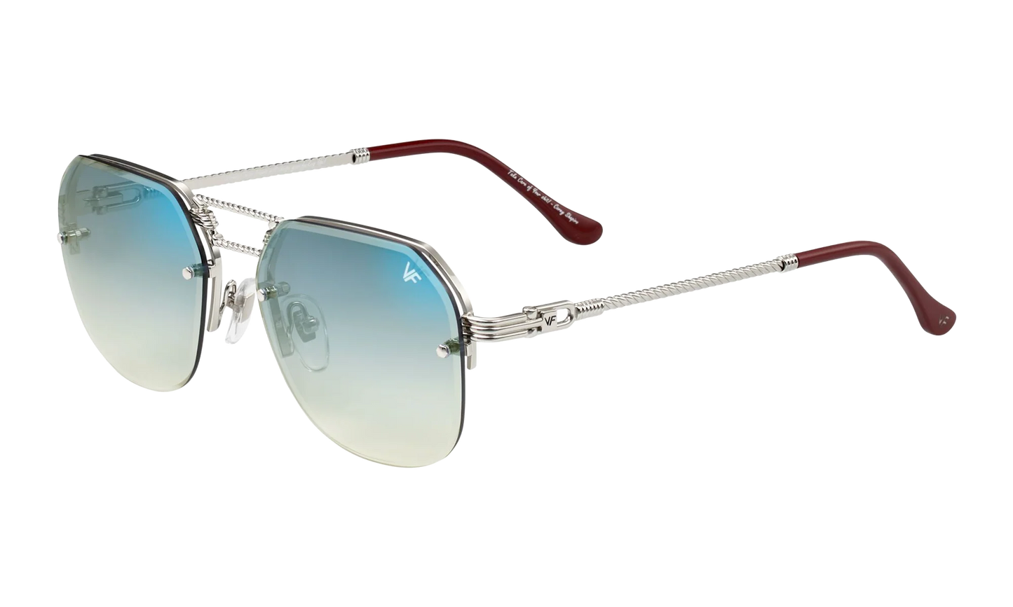 CEO Bevel Rimless Drill Mount 18KT "White Gold / Pastel Blue Flash Silver" DMCE2 0006 48A5