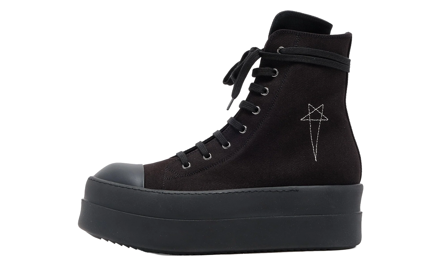 Double Bumper Pentagram Embroidered Sneaker High "Black Black" DU02S2831 9899
