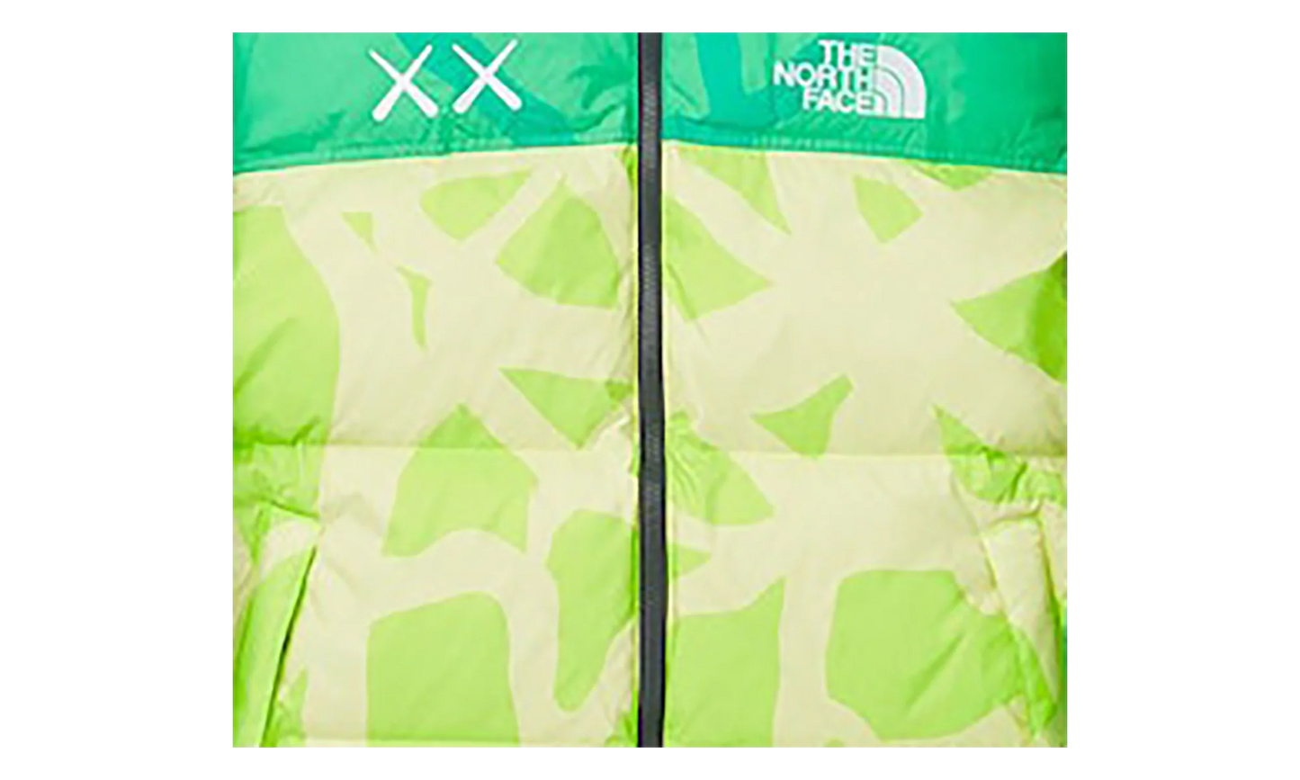 The North Face Youth Retro 1996 Nuptse Jacket "KW Safety Green Nuptse Print" KAWS202464