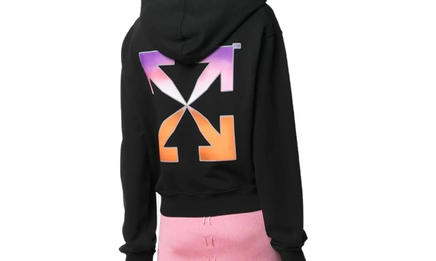 Gradient Crop Hoodie Wmns "Black / Multi" OWBB016R21JER0011084