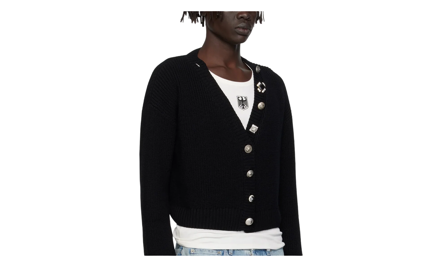 Fancy Button Mini Cardigan WMNS "Black" WH76KN220B BLAC