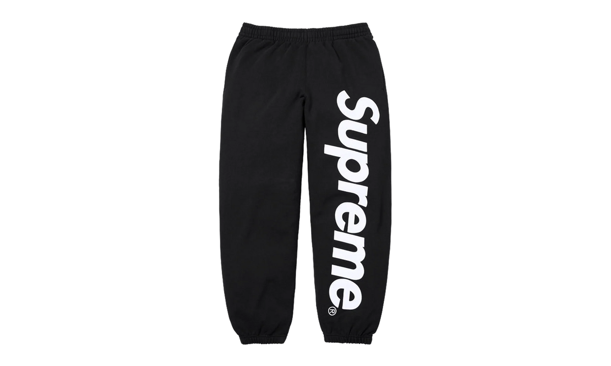 Satin Appliqué Sweatpant "SS26 - Black" SU27515
