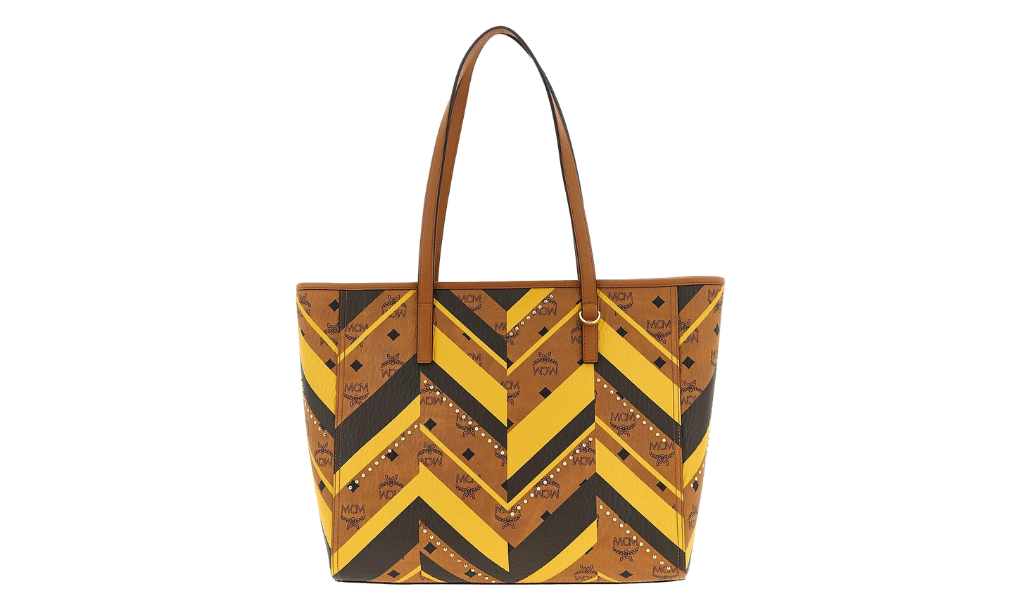 Medium Toni Mega Monogram Shopper in Visetos "Cognac" MWPFAMT02CO001