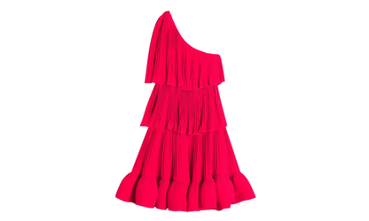 ASYMMETRIC LAYERED SHORT DRESS "Red" RW DR0024 4778 A23 594