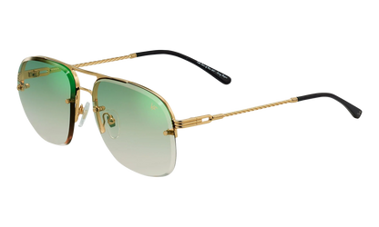 Snatch Bevel Rimless Drill Mount 18KT "Yellow Gold / Pastel Green Gradient Flash Gold" DMSN2 0003 48C3