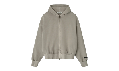 Embroidered Classic Full Zip Hoodie "Smoke Grey" 192HO254781F