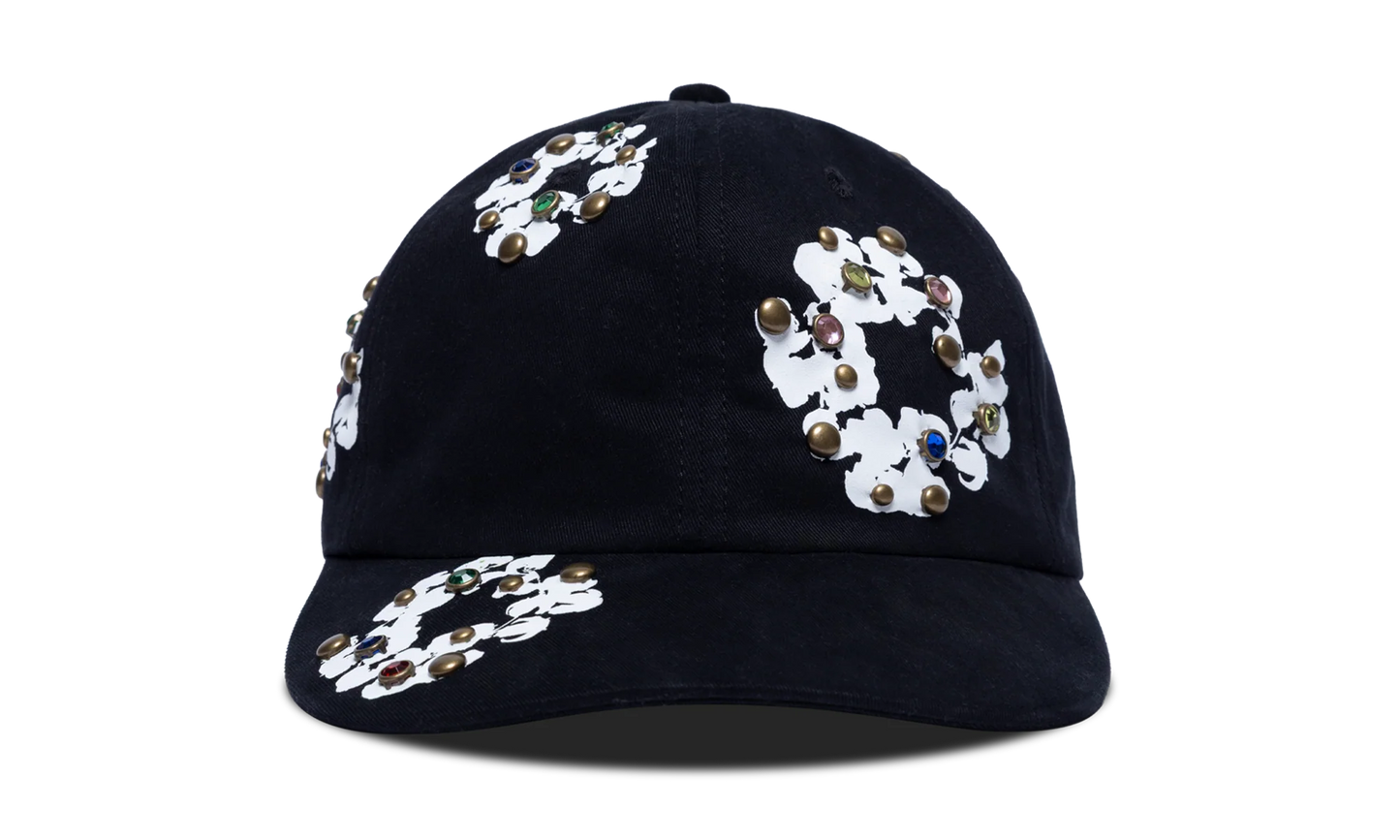 Rhinestone Cotton Wreath Cap "Black" DT351