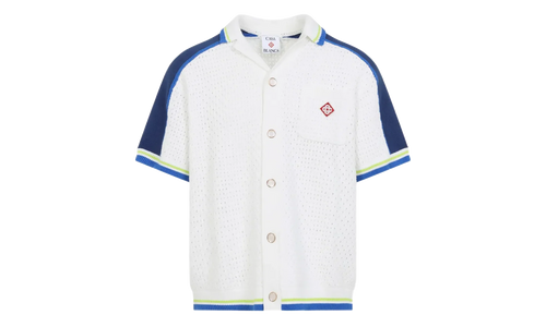 Tennis Cotton Crochet Shirt "White / Blue" MSS26KW131001