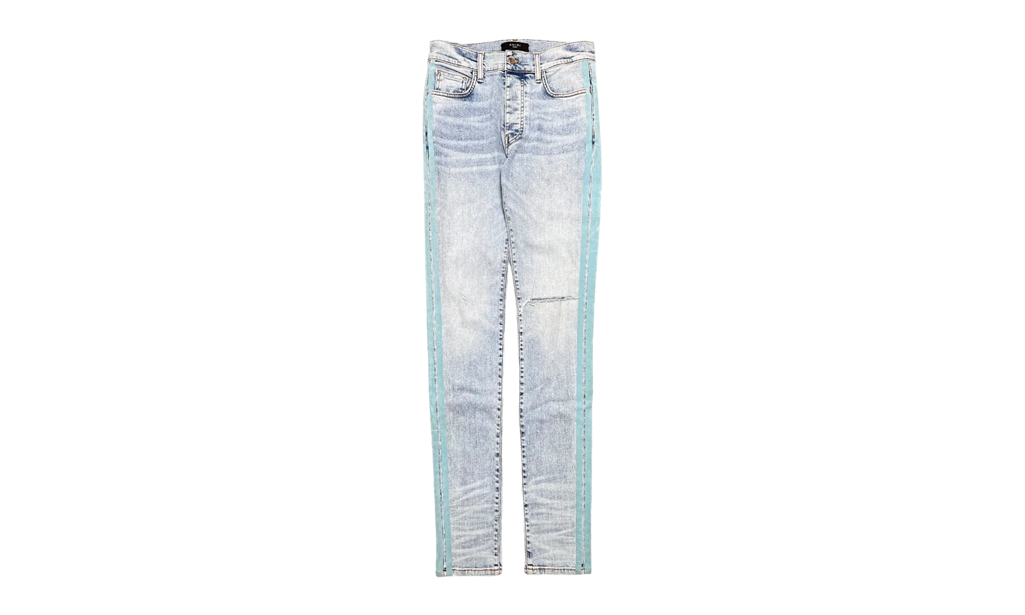 Flocked Track Jeans "Vintage Light Indigo Teal" AFTJVLI