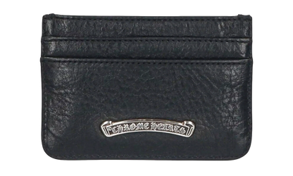 Scroll Logo Leather Card Holder "Black/Silver" CHRM0811
