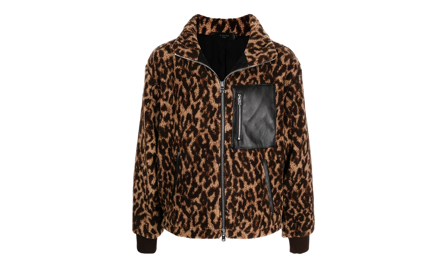 Printed Bandana Fleece Jacket "Brown / Tan" MKF013 242