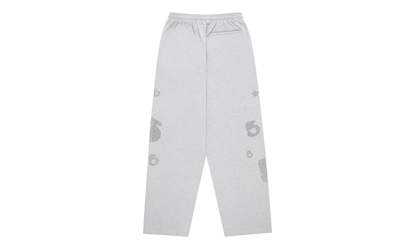Rhinestone Beluga V2 Wide Leg Sweatpants "Heather Grey" SP5der310