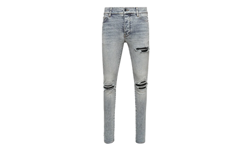 MX1 Black Leather Patch Jeans "Stone Indigo" PS23MDS009 765