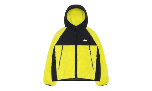 Sherpa Paneled Hooded Jacket "Lime" STUS393