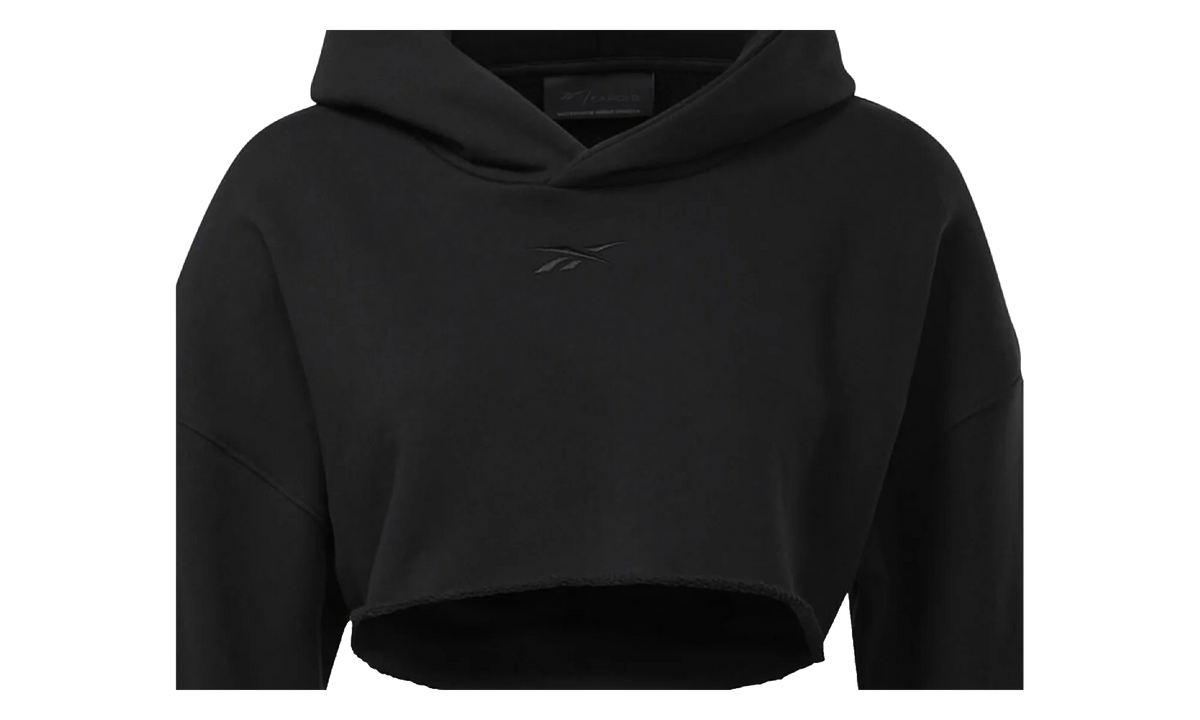 Cardi B Crop Hoodie WMNS "Black" H48407