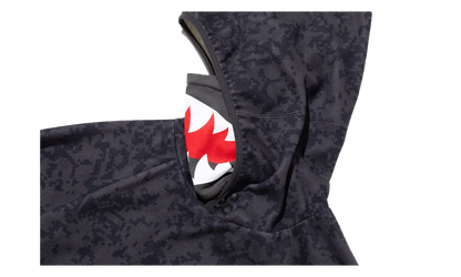 Kazuki Pixelate Camo Shark Relaxed Fit Pullover Hoodie "Charcoal" 1L83114901 CHARCOAL