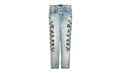 Maxfield Exclusive Leather Patch Bones Jeans "Original Indigo Black" AMELPBJOI
