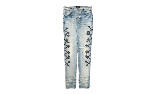 Maxfield Exclusive Leather Patch Bones Jeans "Original Indigo Black" AMELPBJOI