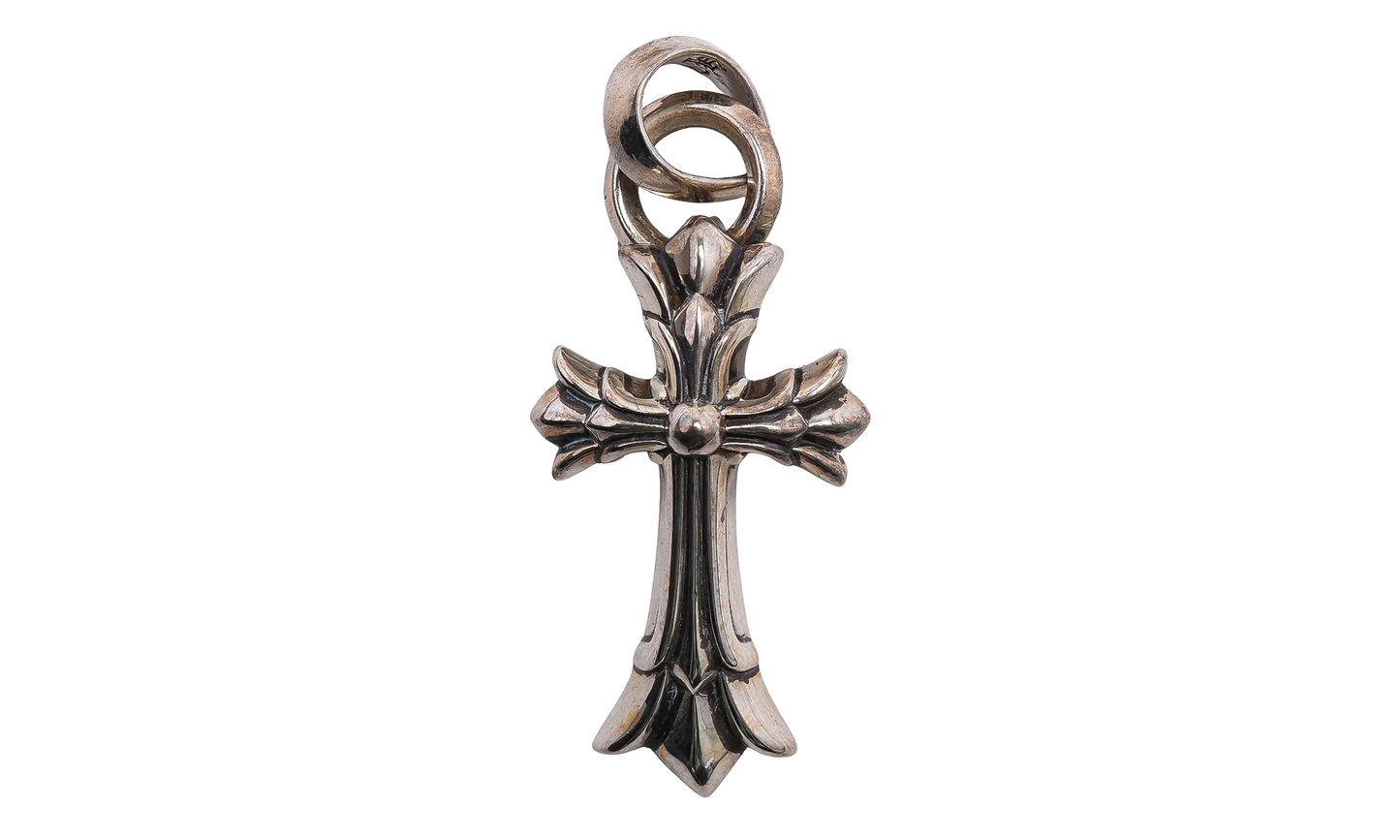 Double Cross Pendant with Bale "Silver" CHRM1154