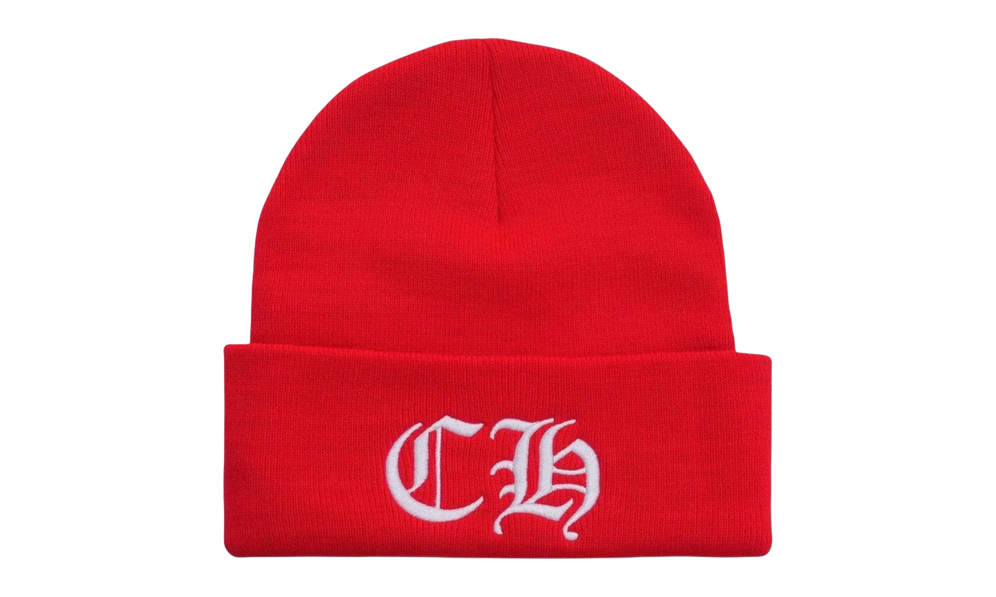 Embroidered CH Logo Beanie "Red White" CHRM1126
