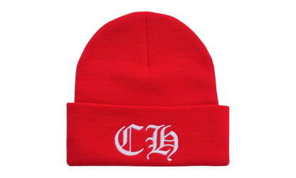 Embroidered CH Logo Beanie "Red White" CHRM1126