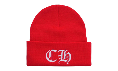 Embroidered CH Logo Beanie "Red White" CHRM1126