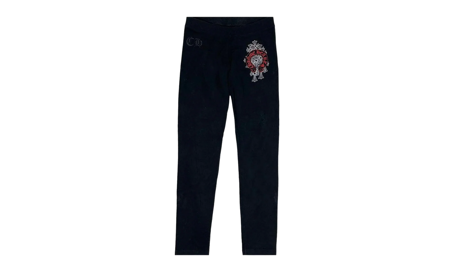 Red Scroll With Crosses Sweatpants "Black" CHRM0708