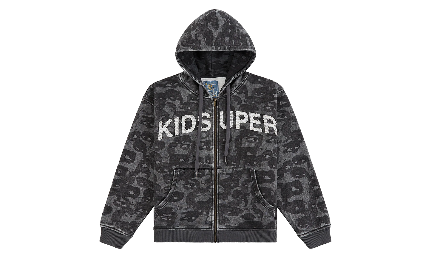 Kid Super Face Camo Hoodie "Black" KS006