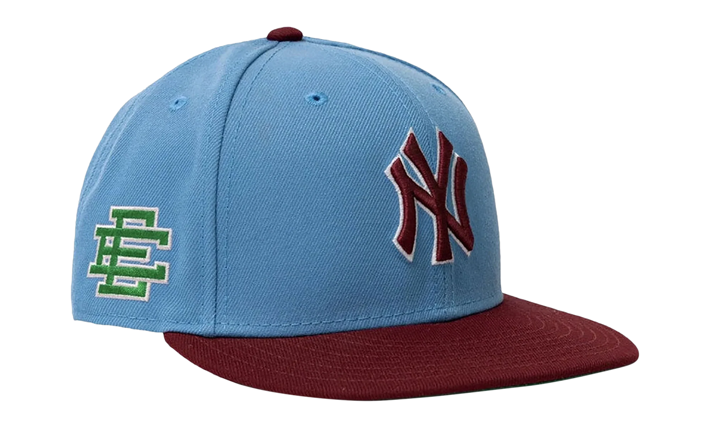 59FIFTY MLB NY YANKEES FITTED HAT "ERIC EMANUEL - Sky Blue/ Wine" EE424