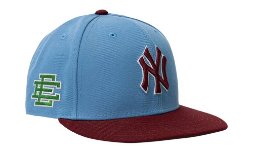 59FIFTY MLB NY YANKEES FITTED HAT "ERIC EMANUEL - Sky Blue/ Wine" EE424
