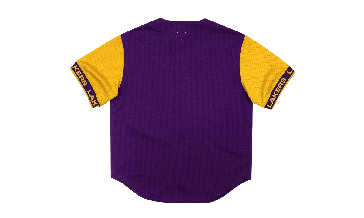 NBA Pure Shooter Mesh Button Front Shirt "Los Angeles Lakers - Purple" MSBFAJ19017 LALPURP