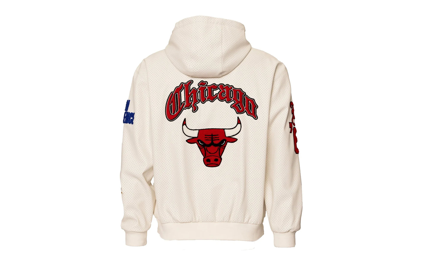 Chicago Bulls 1966 Lightweight Vegan Zip-Up Hooded Jacket "White" NBA 147WHTDE BULLS