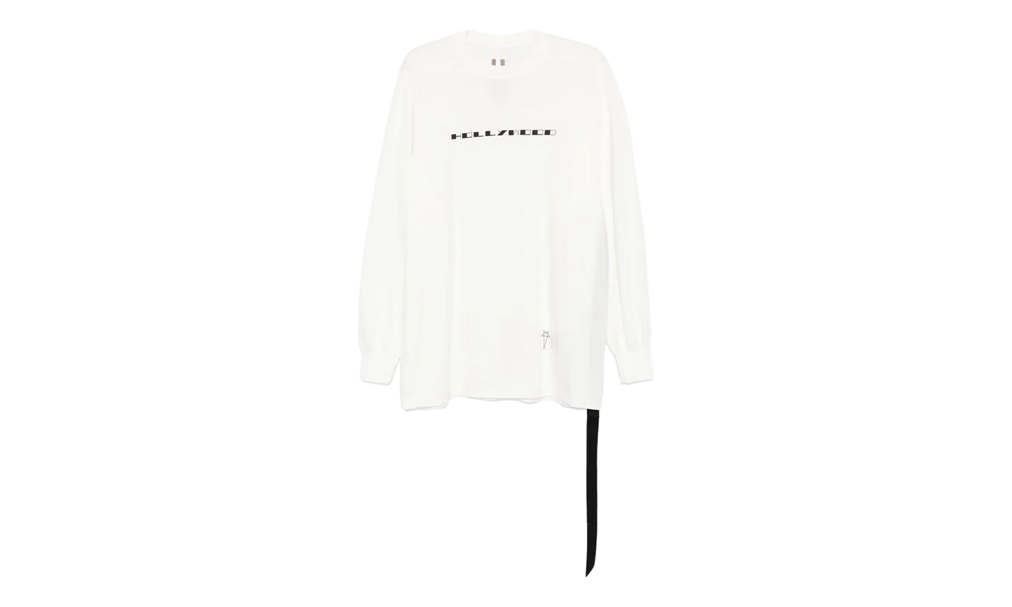 Hollywood Logo Jumbo Long Sleeve Tee Shirt "White Black" DU01E3261 RNEP5 1109