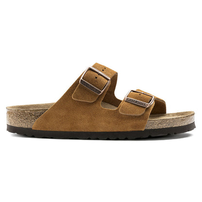 Arizona Suede Soft Footbed Sandal in Mink