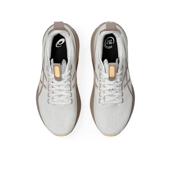 Women's Gel-Kayano 32 Running Shoes Wide in White/Orange Glow