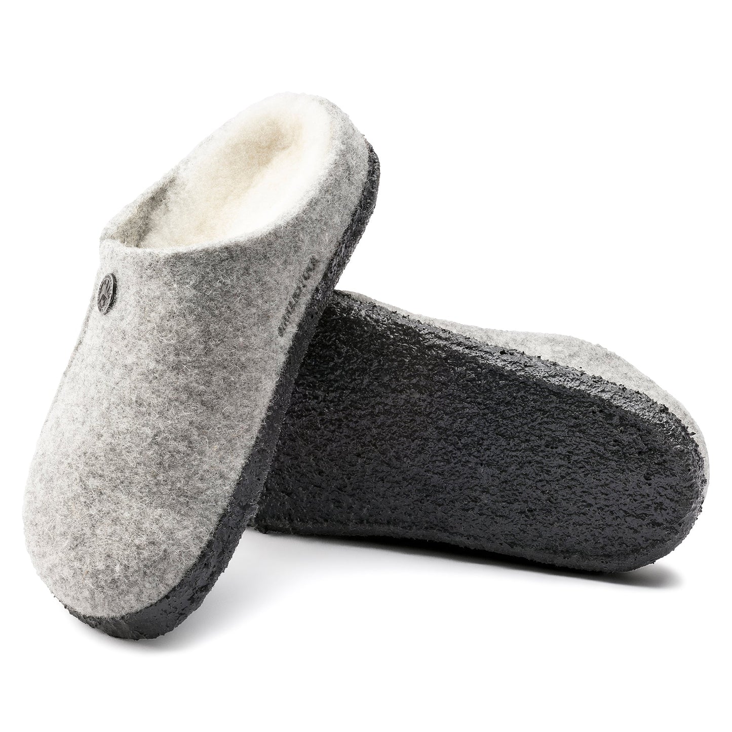 Kid's Zermatt Wool Felt Shearling Slipper in Light Gray