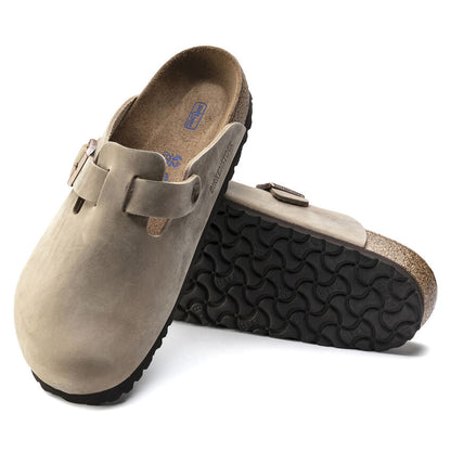 Boston Oiled Leather Soft Footbed Clog in Tabacco Brown