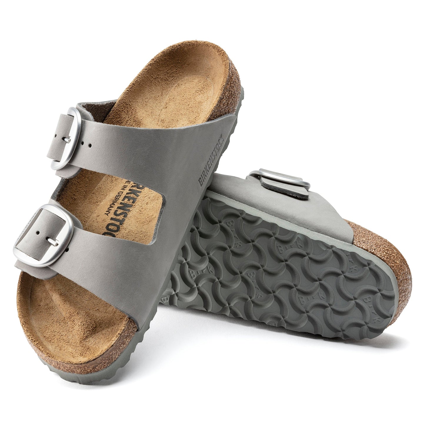 Arizona Big Buckle Nubuck Leather in Dove Gray