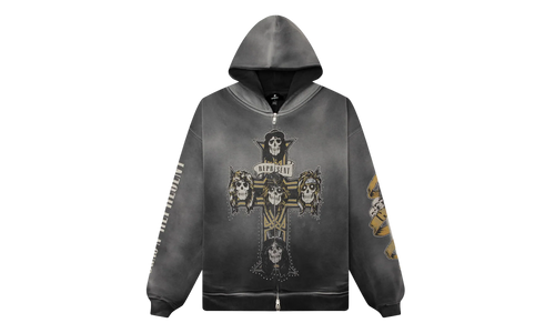 Represent Guns N' Roses Cross Zip Hoodie "Stained Black" MLM100760 04