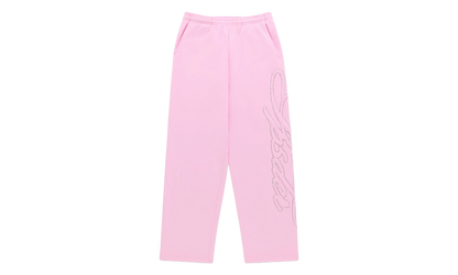 Rhinestone Script Wide Leg Sweatpants "Light Pink" SP5der350